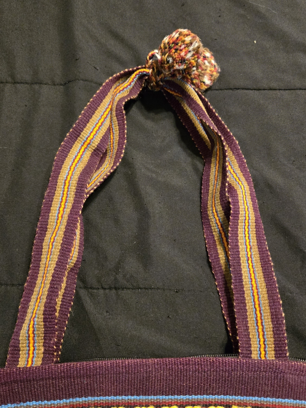 Handwoven Multicolored Patterned Hand Bag - Picture 5 of 10
